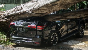 fortuner-tertimpa-pohon-di-depan-rumah-prabowo,-bagian-belakang-ringsek