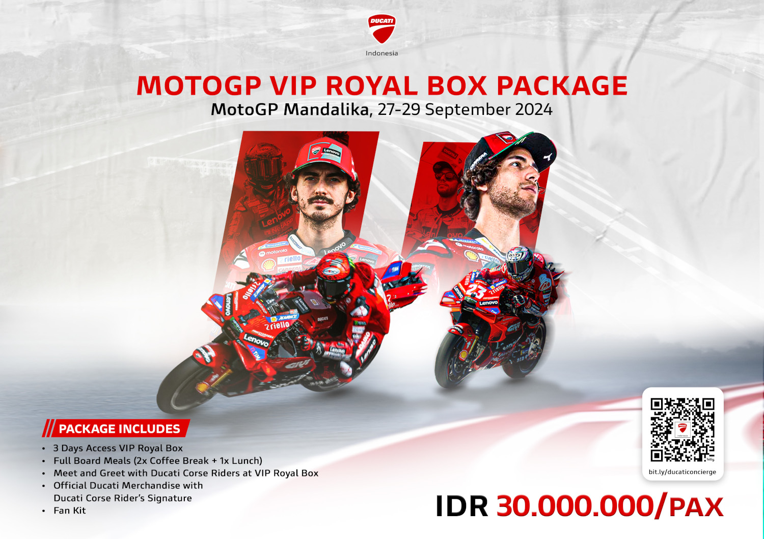 tebus-paket-vip-royal-box-ducati-indonesia-rp-30-juta,-nonton-motogp-di-mandalika-serasa-raja