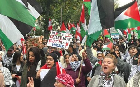 jelang-setahun-serangan-israel-di-gaza,-ribuan-warga-eropa-gelar-pawai-akbar